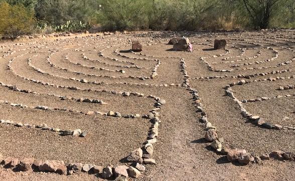 Labyrinth made from hand placed rocks.