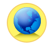 Vector of earth with a round, yellow background, around the earth.