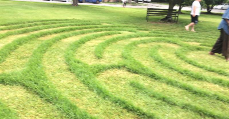 A partial view of a labyrinth.